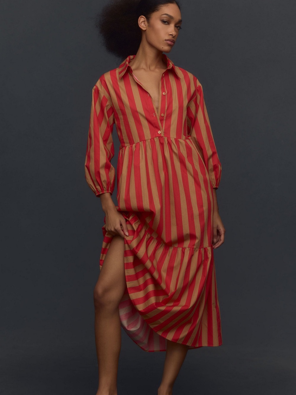 The Bettina Tiered Shirt Dress Maeve by Anthropologie 2X - Picture 15 of 16